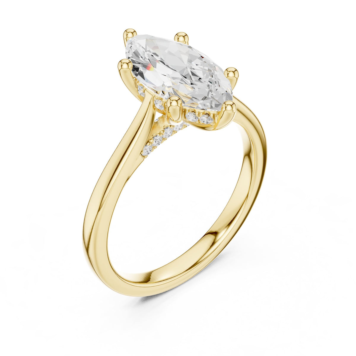 Marquise Accented Lab Grown Diamond Engagement Ring