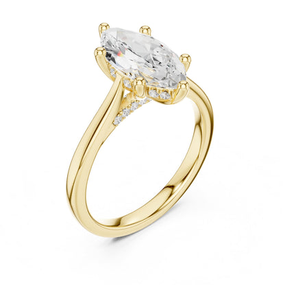 Marquise Accented Lab Grown Diamond Engagement Ring