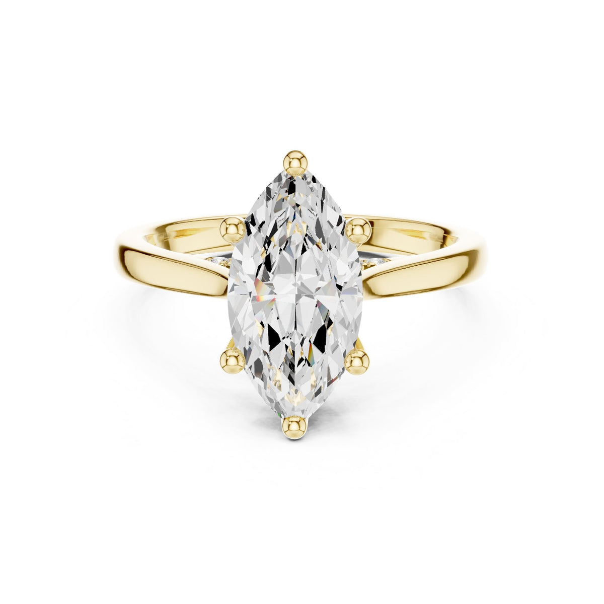 Marquise Accented Lab Grown Diamond Engagement Ring