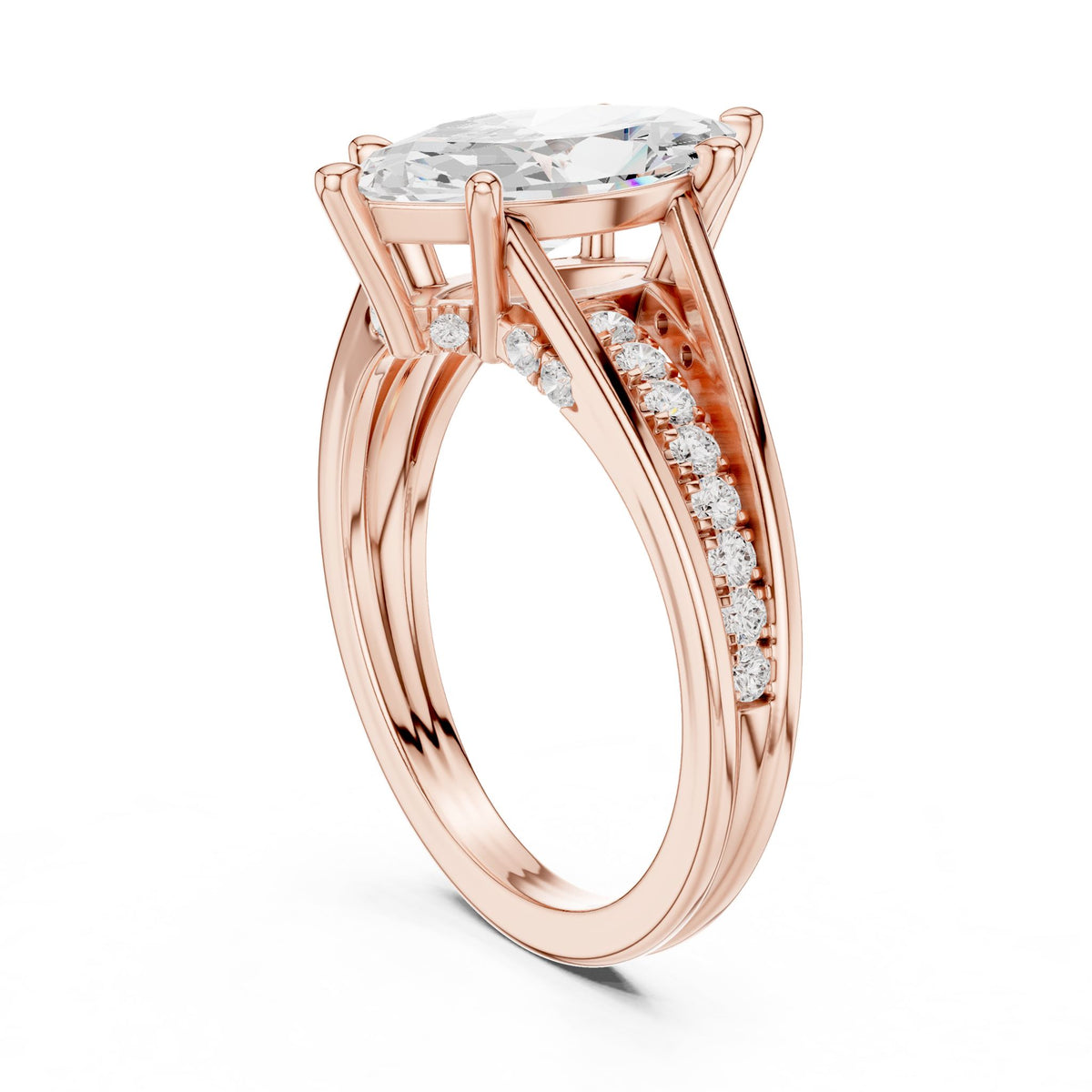Marquise Accented Lab Grown Diamond Engagement Ring