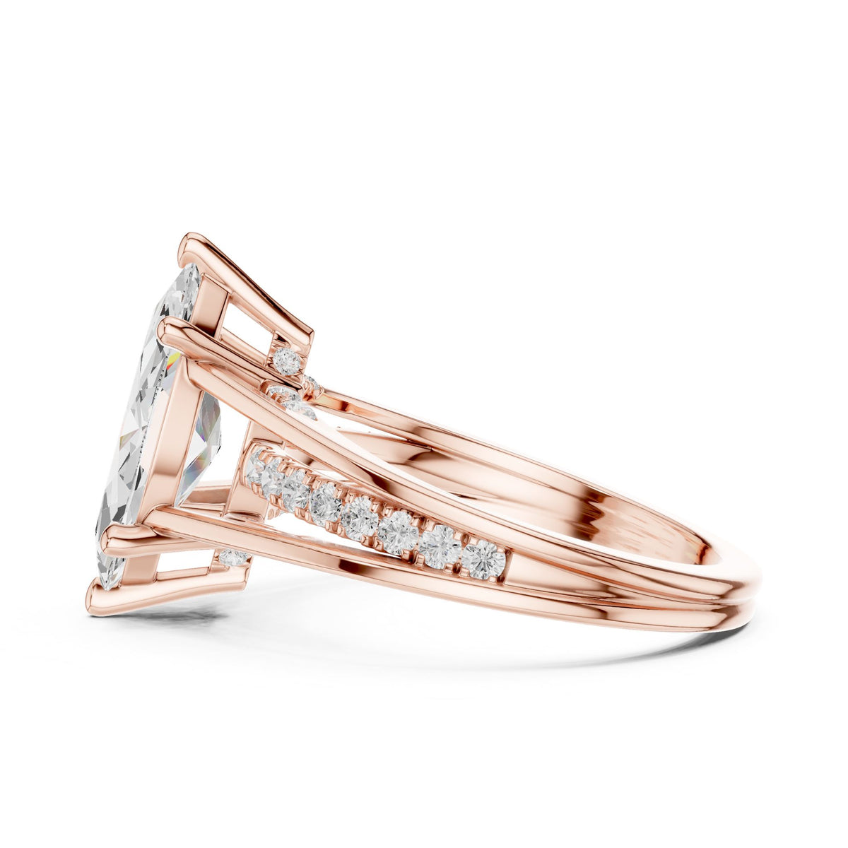 Marquise Accented Lab Grown Diamond Engagement Ring