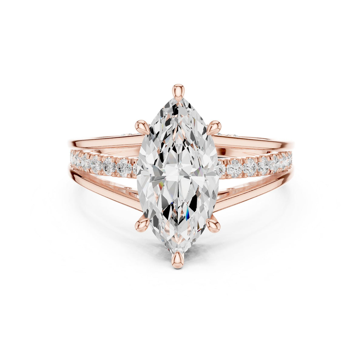 Marquise Accented Lab Grown Diamond Engagement Ring