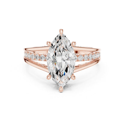 Marquise Accented Lab Grown Diamond Engagement Ring
