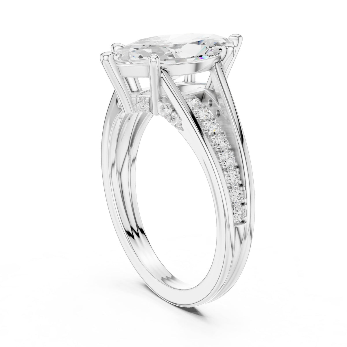 Marquise Accented Lab Grown Diamond Engagement Ring