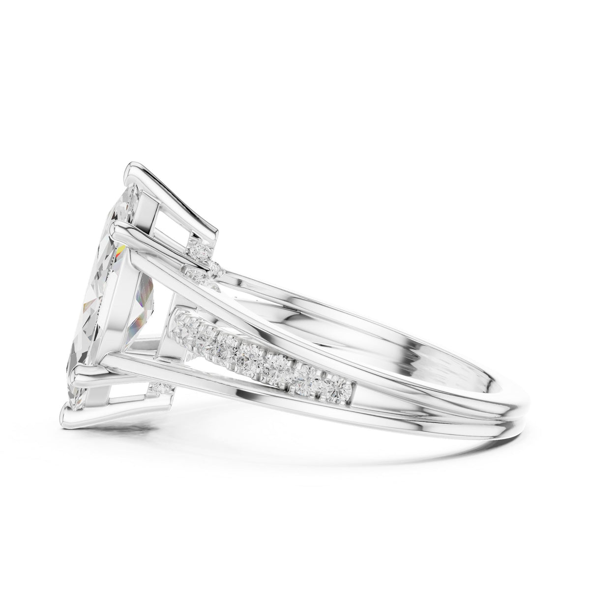Marquise Accented Lab Grown Diamond Engagement Ring