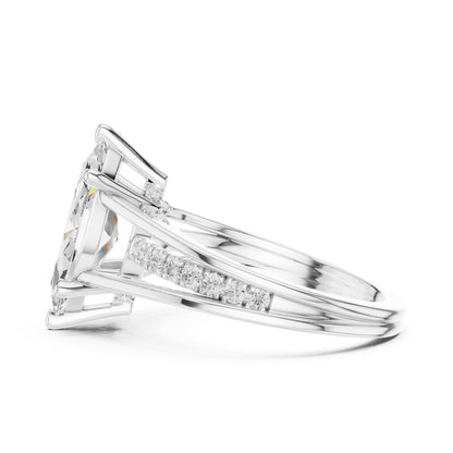 Marquise Accented Lab Grown Diamond Engagement Ring