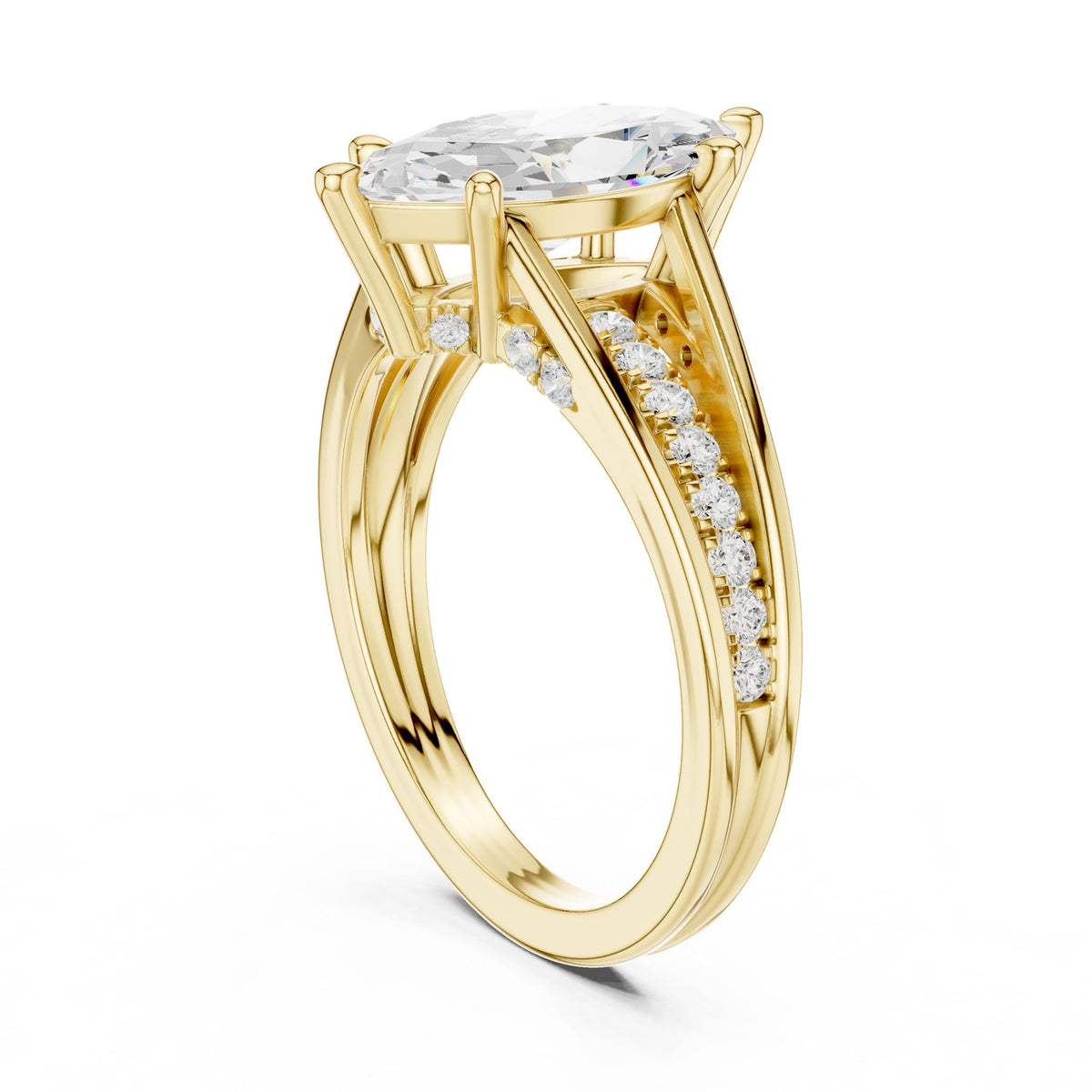 Marquise Accented Lab Grown Diamond Engagement Ring