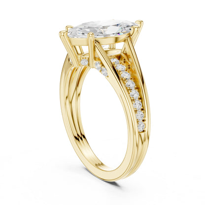Marquise Accented Lab Grown Diamond Engagement Ring