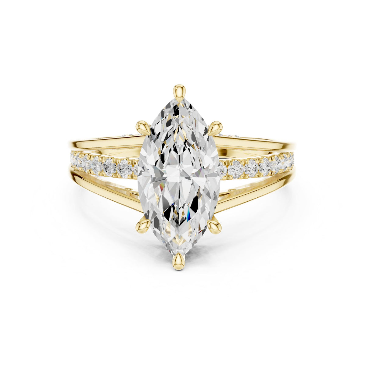 Marquise Accented Lab Grown Diamond Engagement Ring
