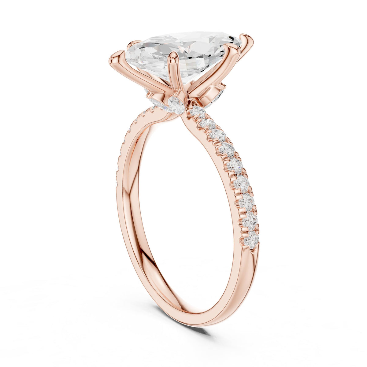 Marquise Accented Lab Grown Diamond Engagement Ring