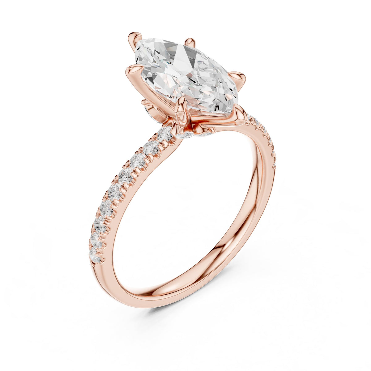 Marquise Accented Lab Grown Diamond Engagement Ring