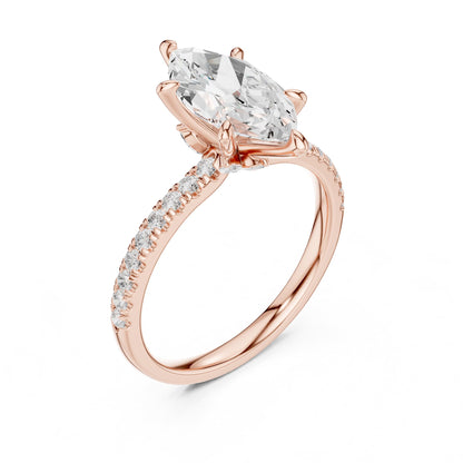 Marquise Accented Lab Grown Diamond Engagement Ring