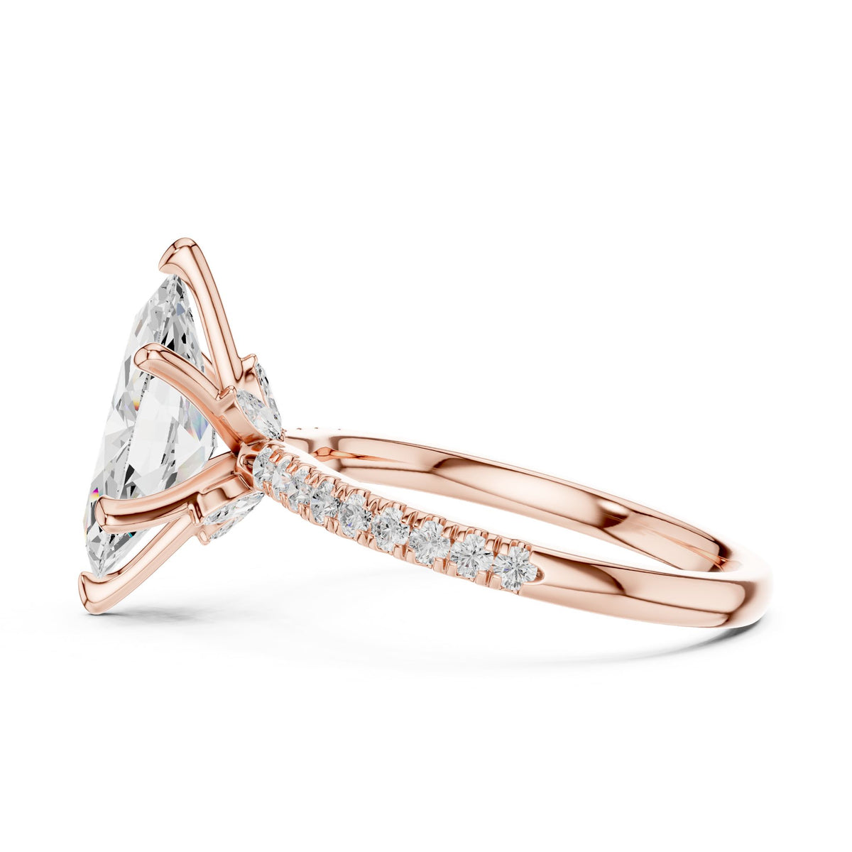 Marquise Accented Lab Grown Diamond Engagement Ring