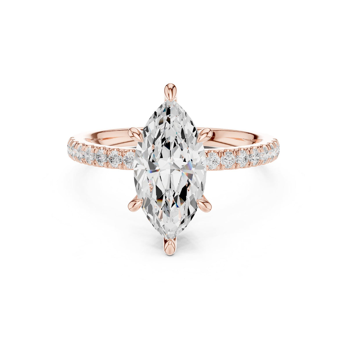 Marquise Accented Lab Grown Diamond Engagement Ring