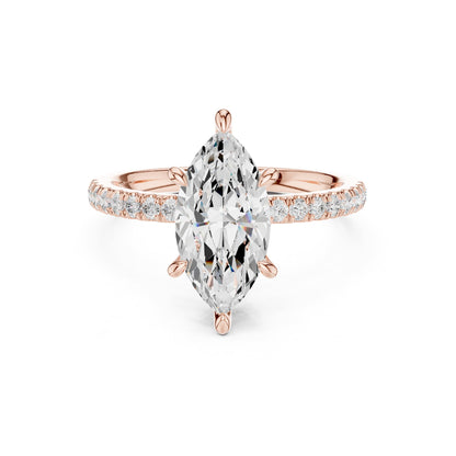 Marquise Accented Lab Grown Diamond Engagement Ring