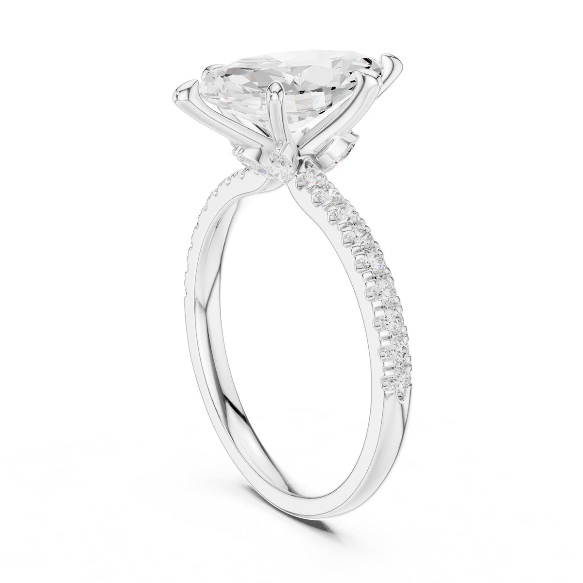 Marquise Accented Lab Grown Diamond Engagement Ring