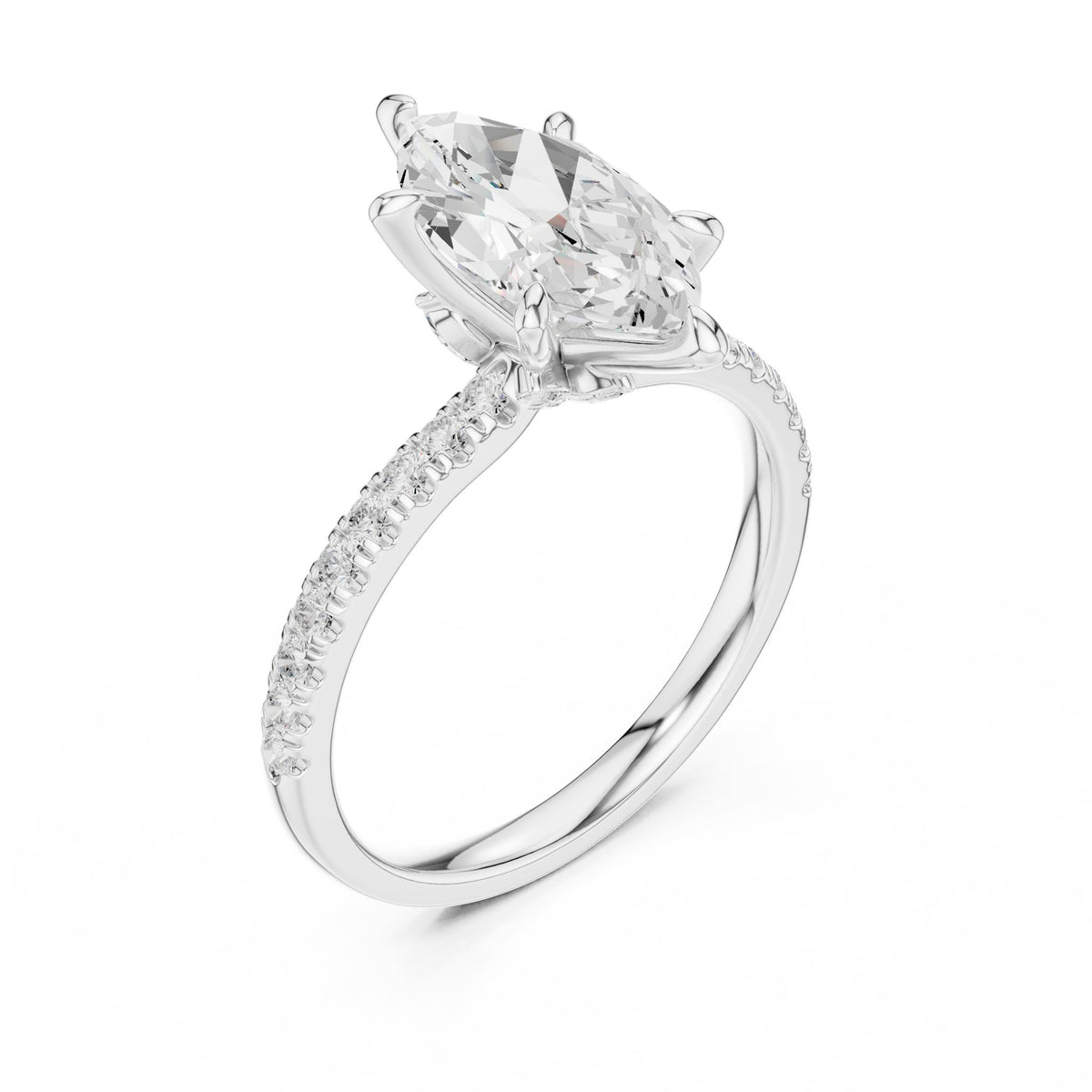 Marquise Accented Lab Grown Diamond Engagement Ring