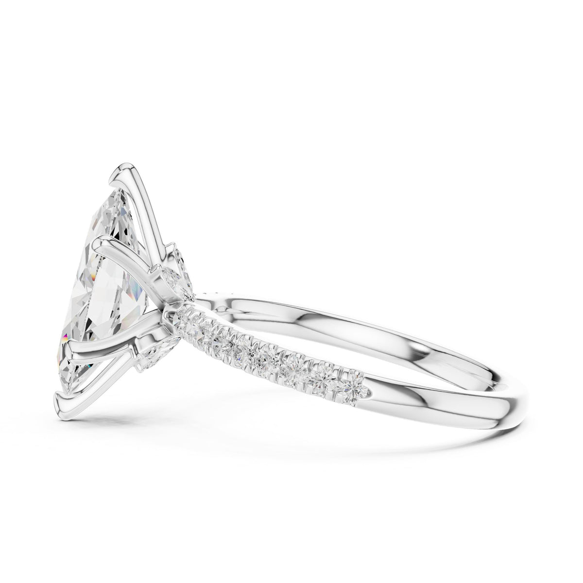 Marquise Accented Lab Grown Diamond Engagement Ring