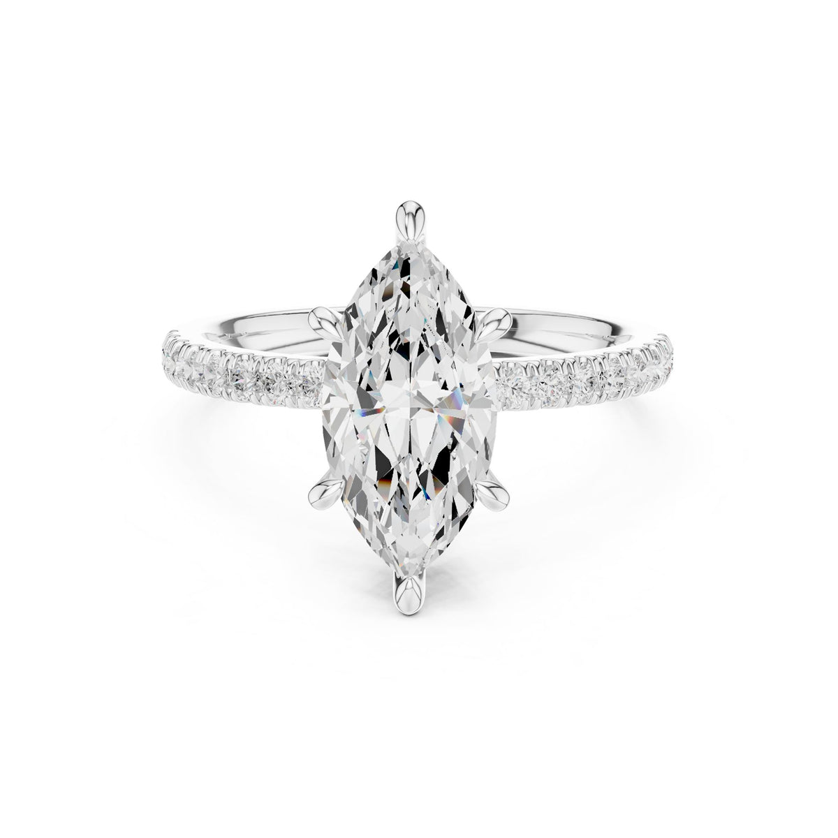 Marquise Accented Lab Grown Diamond Engagement Ring