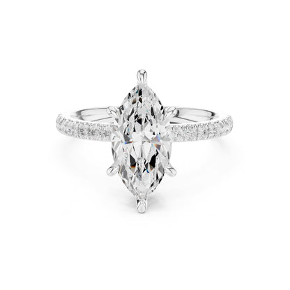 Marquise Accented Lab Grown Diamond Engagement Ring
