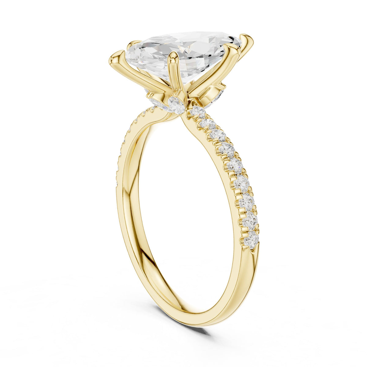 Marquise Accented Lab Grown Diamond Engagement Ring