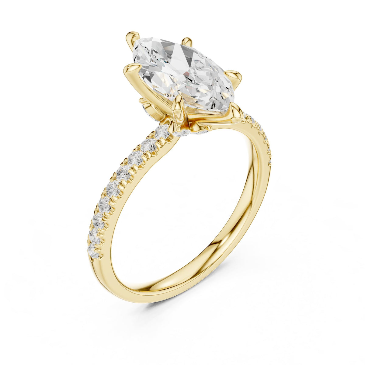 Marquise Accented Lab Grown Diamond Engagement Ring