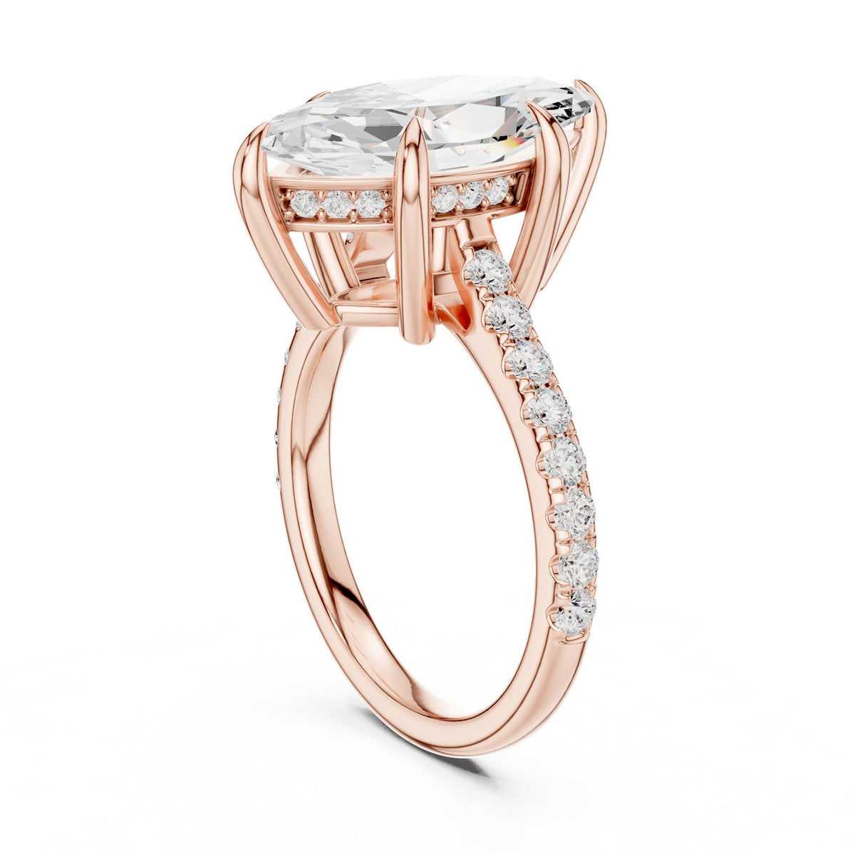 Marquise Accented Lab Grown Diamond Engagement Ring
