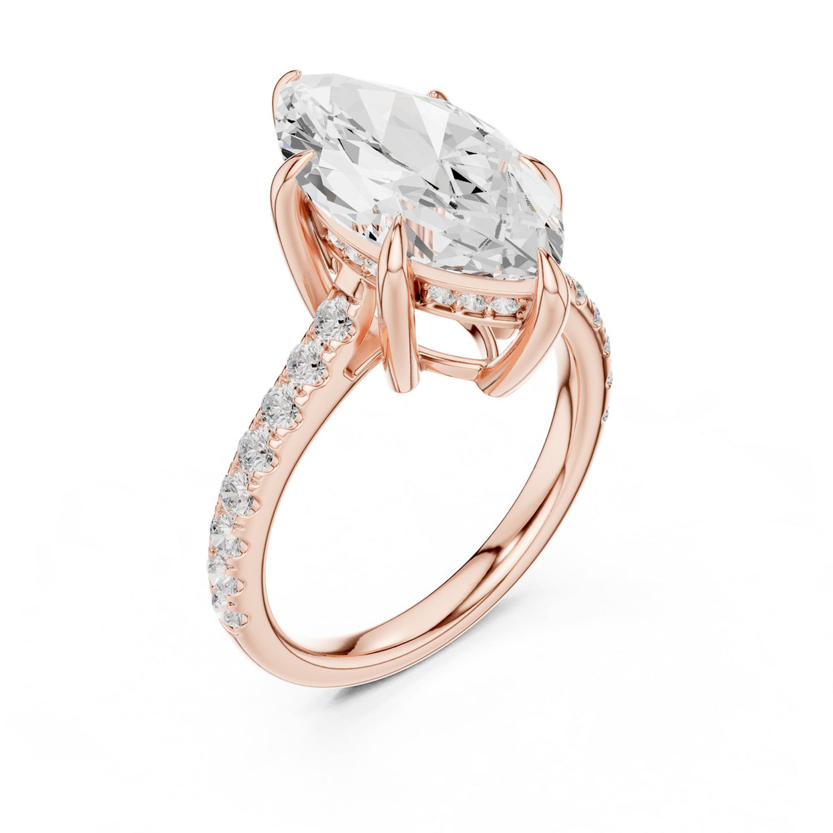 Marquise Accented Lab Grown Diamond Engagement Ring