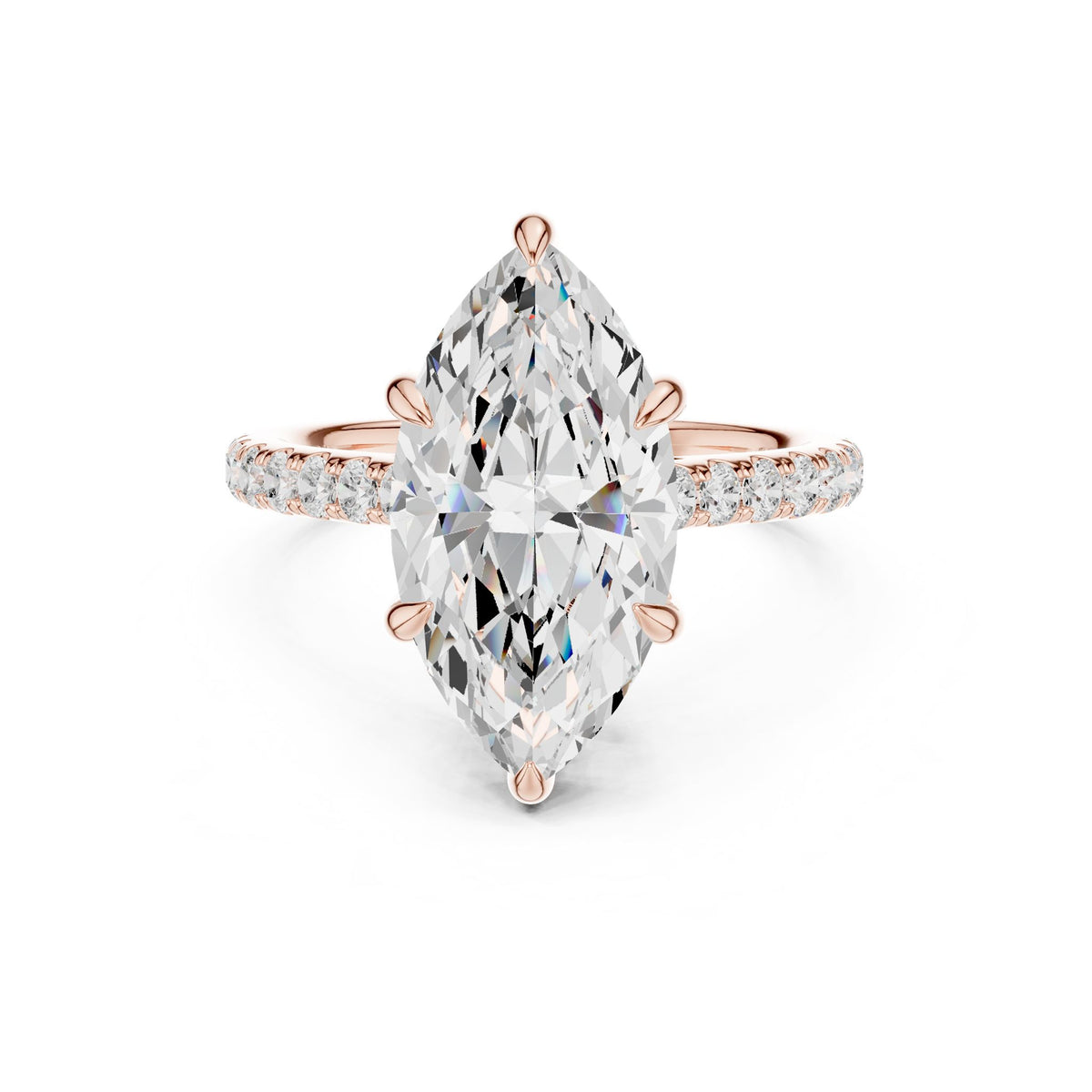 Marquise Accented Lab Grown Diamond Engagement Ring