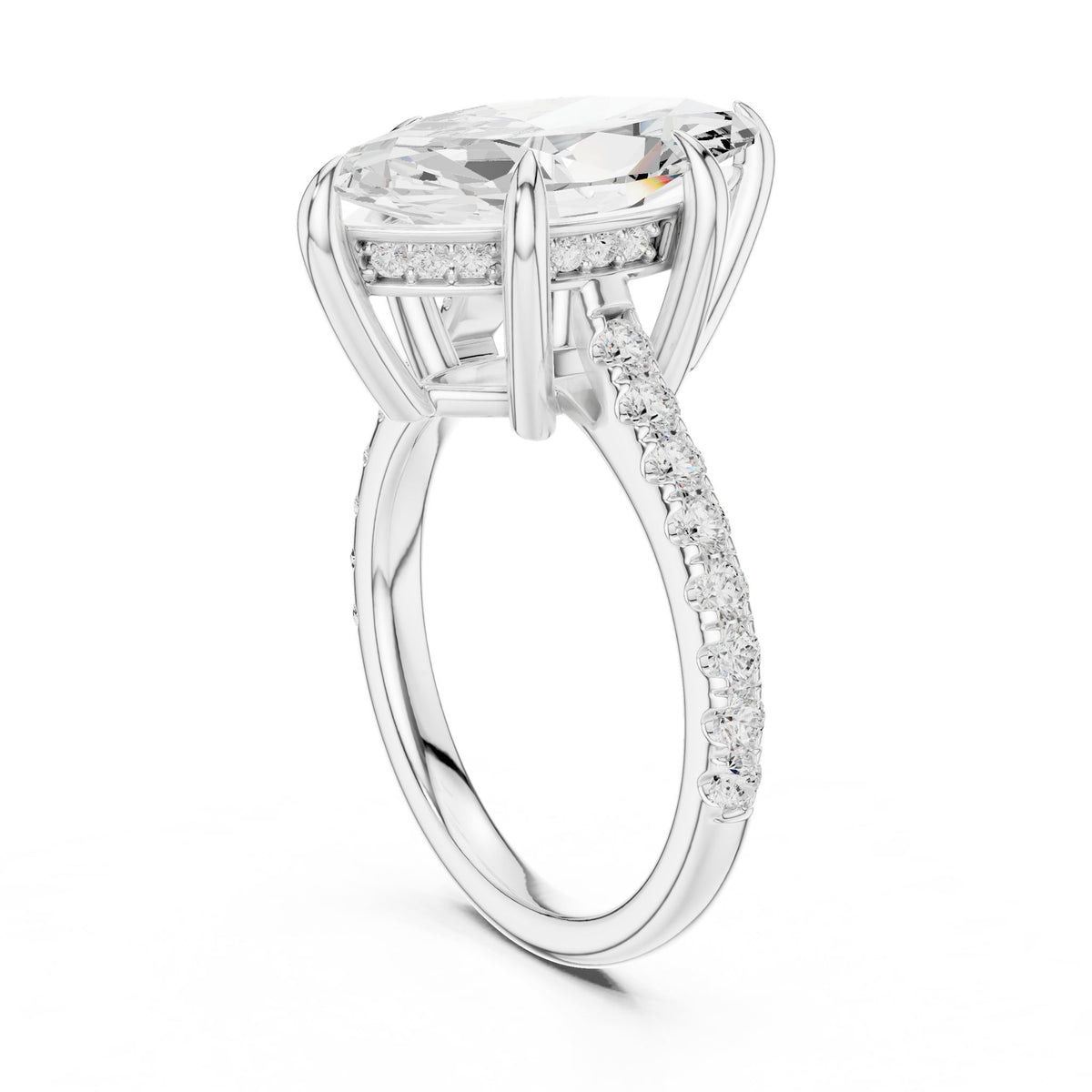 Marquise Accented Lab Grown Diamond Engagement Ring