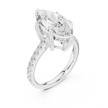 Marquise Accented Lab Grown Diamond Engagement Ring
