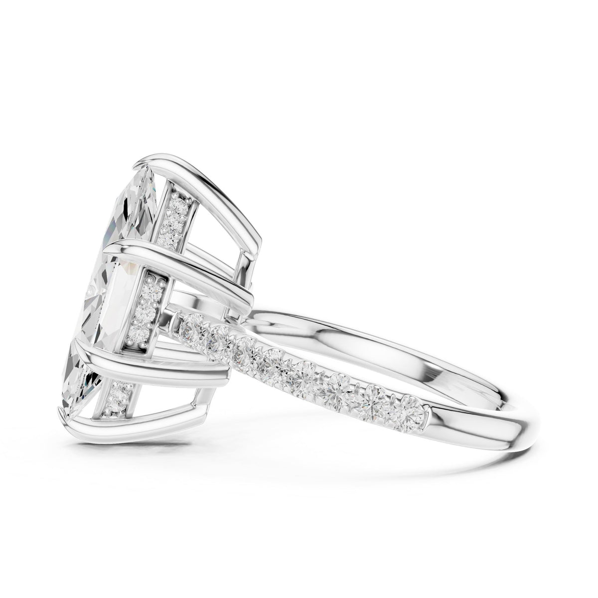 Marquise Accented Lab Grown Diamond Engagement Ring