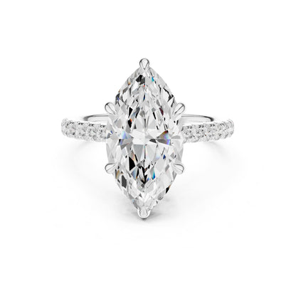 Marquise Accented Lab Grown Diamond Engagement Ring