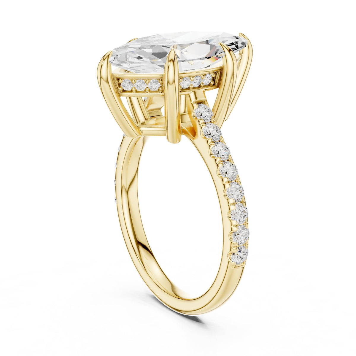 Marquise Accented Lab Grown Diamond Engagement Ring