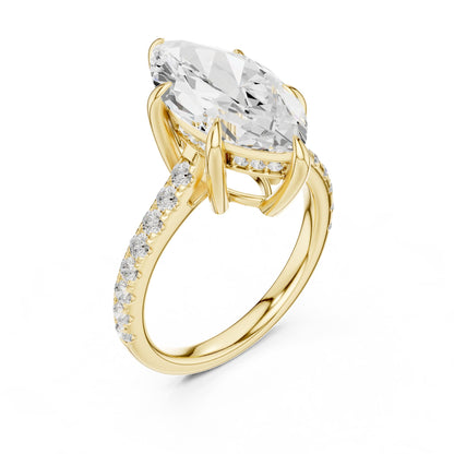 Marquise Accented Lab Grown Diamond Engagement Ring