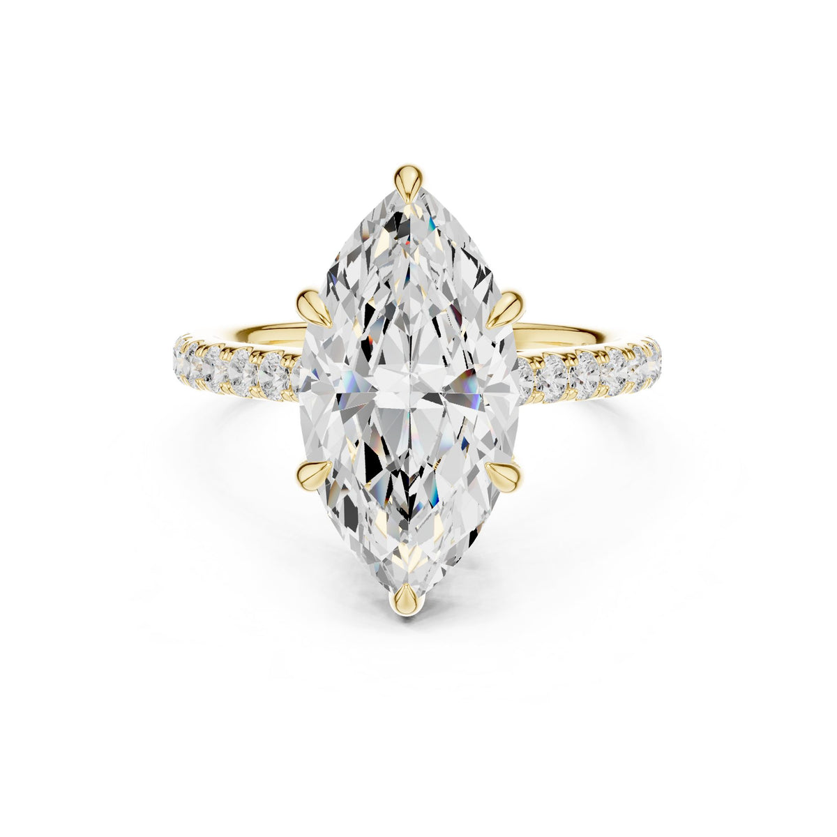 Marquise Accented Lab Grown Diamond Engagement Ring