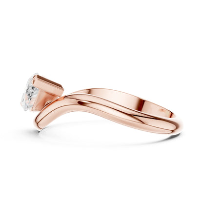 Marquise Bypass Lab Grown Diamond Engagement Ring