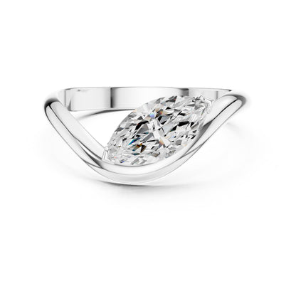 Marquise Bypass Lab Grown Diamond Engagement Ring