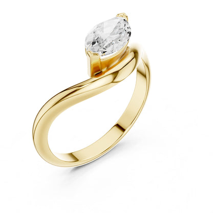 Marquise Bypass Lab Grown Diamond Engagement Ring