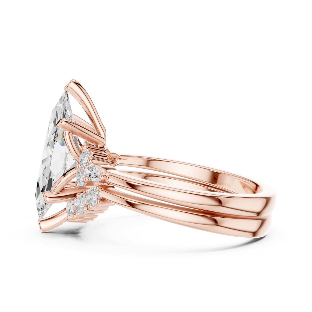 Marquise Cluster Lab Grown Diamond Engagement Ring