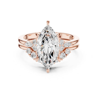 Marquise Cluster Lab Grown Diamond Engagement Ring