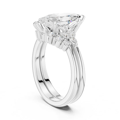 Marquise Cluster Lab Grown Diamond Engagement Ring