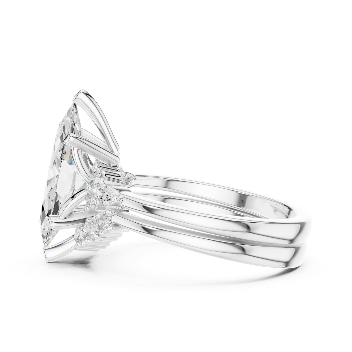Marquise Cluster Lab Grown Diamond Engagement Ring