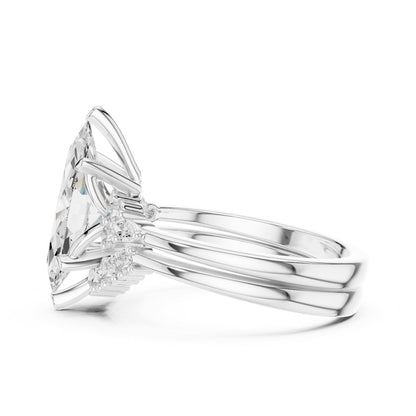 Marquise Cluster Lab Grown Diamond Engagement Ring
