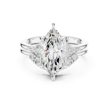 Marquise Cluster Lab Grown Diamond Engagement Ring