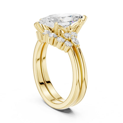 Marquise Cluster Lab Grown Diamond Engagement Ring