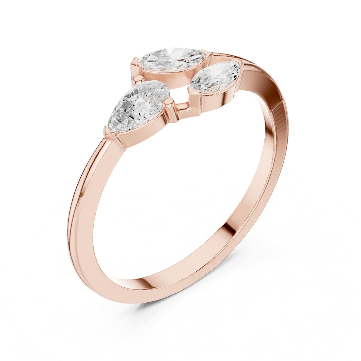 Marquise Cluster Lab Grown Diamond Engagement Ring