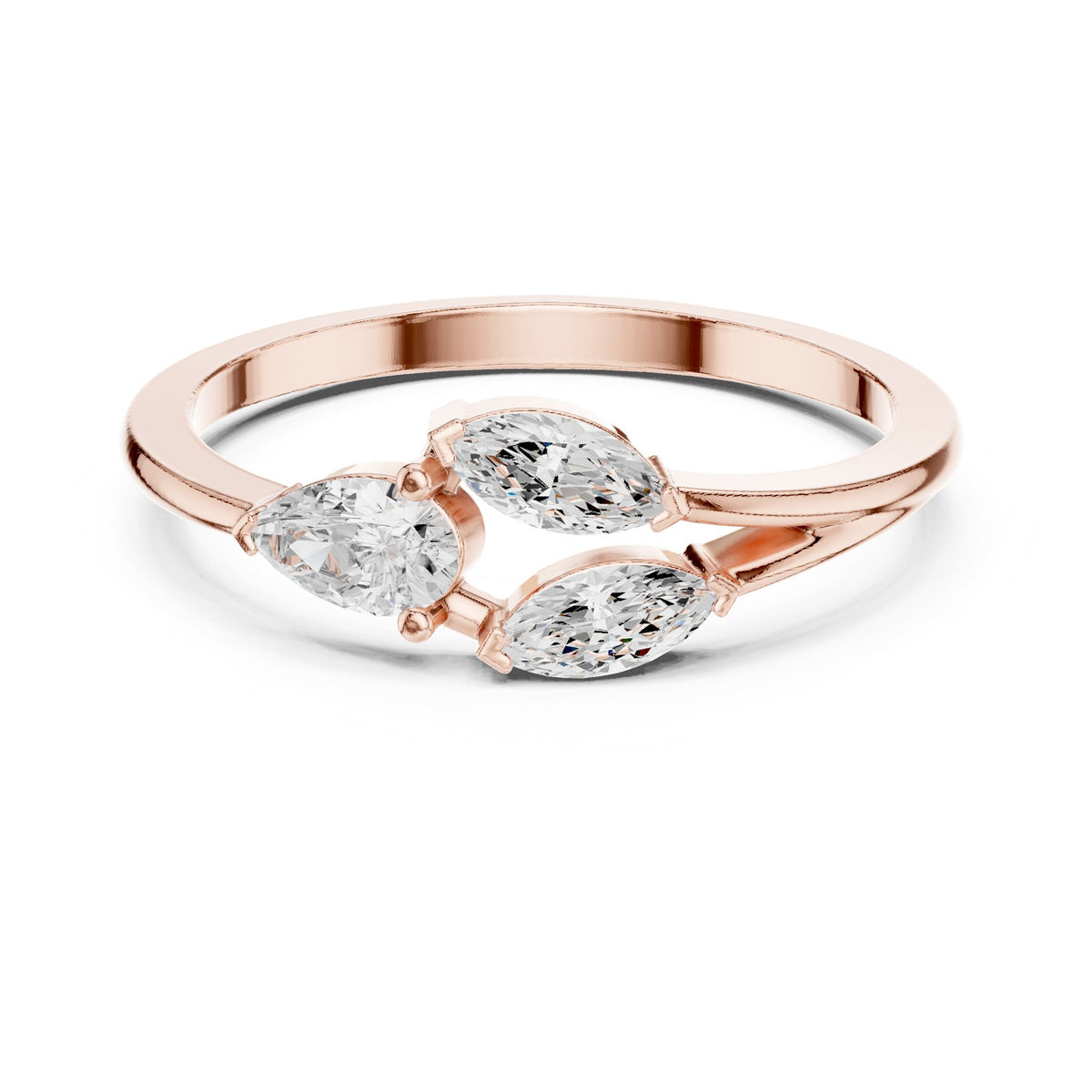 Marquise Cluster Lab Grown Diamond Engagement Ring