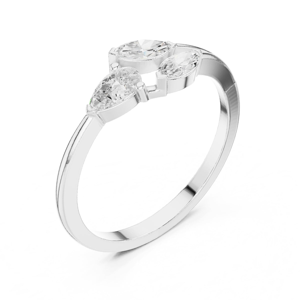 Marquise Cluster Lab Grown Diamond Engagement Ring