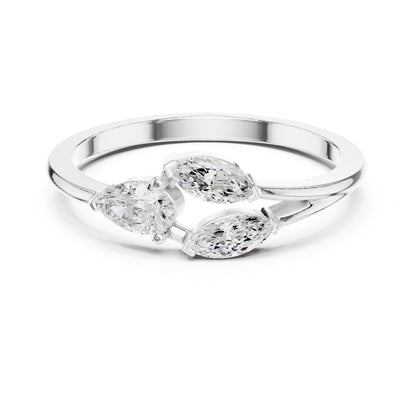 Marquise Cluster Lab Grown Diamond Engagement Ring